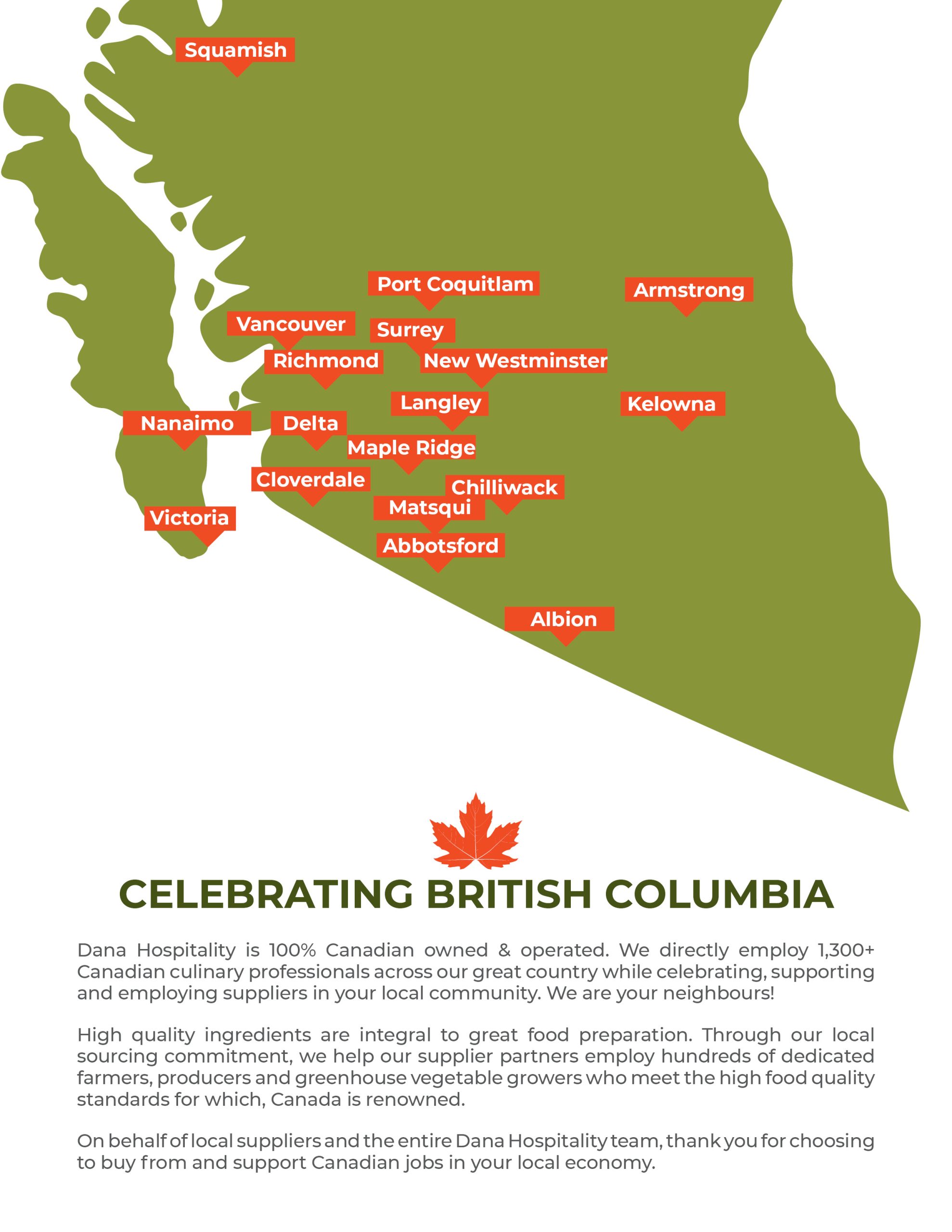 Map of local supplies from BC